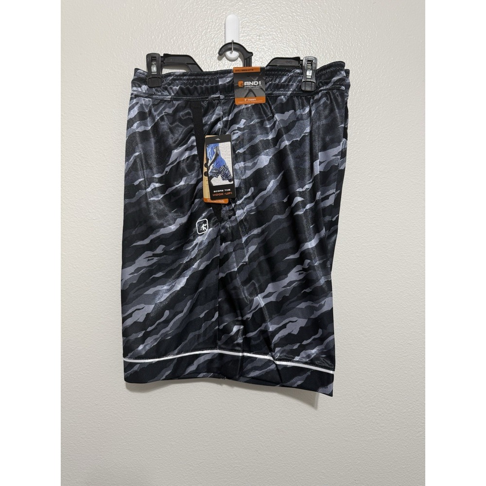 AND1 Men's Offense 8" Basketball Shorts Black and Gray Size 2XL NWT - Picture 2 of 9